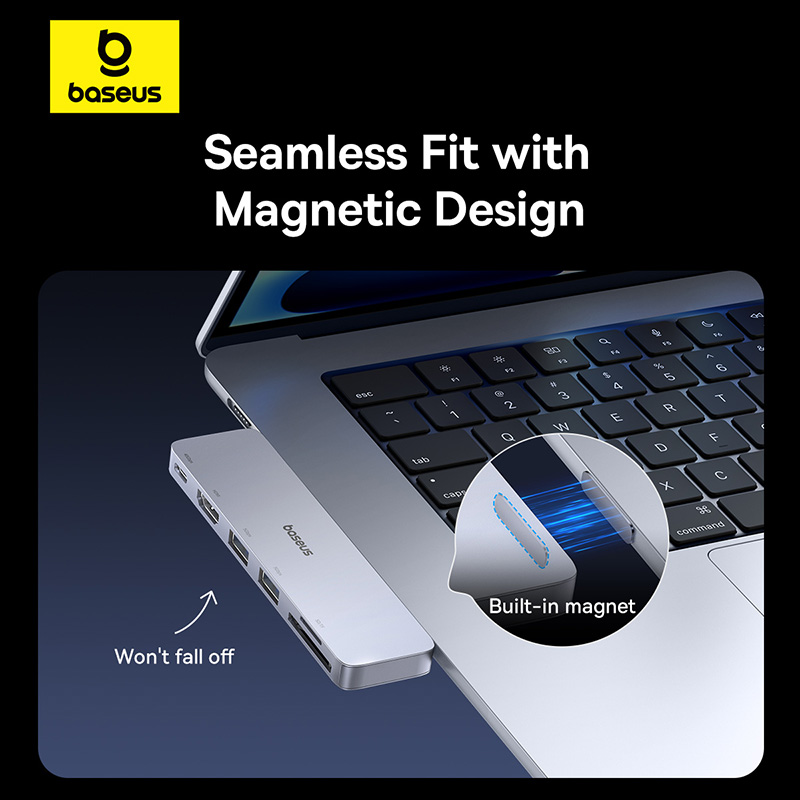 Двухпортовый USB-C концентратор Baseus: HDMI, устройство чтения карт SD/TF.