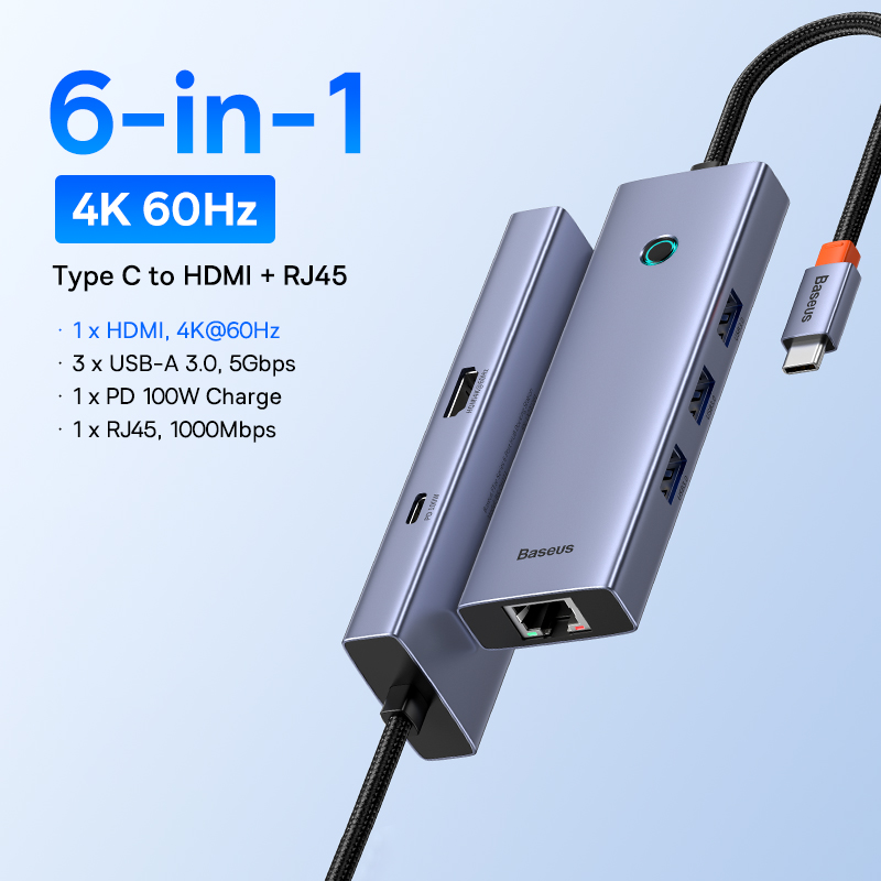 USB-концентратор Baseus USB C: адаптер 13-в-1, HDMI и DP для 4K/8K