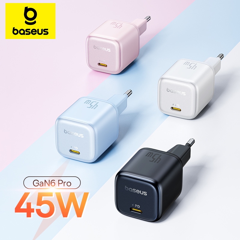 Зарядное устройство Baseus 45 Вт GaN для iPhone, Samsung