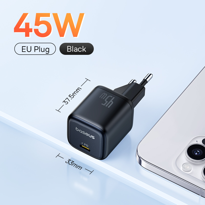 Зарядное устройство Baseus 45 Вт GaN для iPhone, Samsung