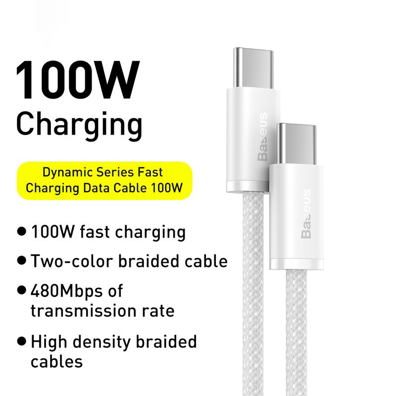 Кабель Baseus 100 Вт USB C — быстрая зарядка для iPhone и ноутбуков.