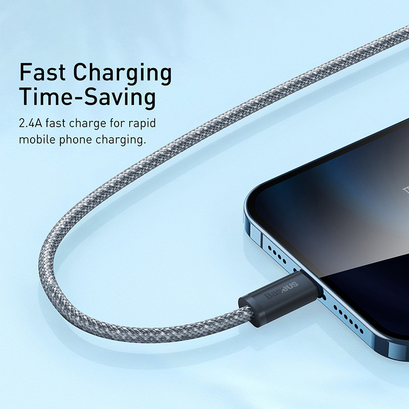USB-кабель Baseus для быстрой зарядки iPhone и передачи данных.