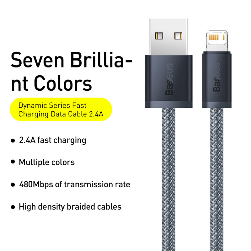 USB-кабель Baseus для быстрой зарядки iPhone и передачи данных.